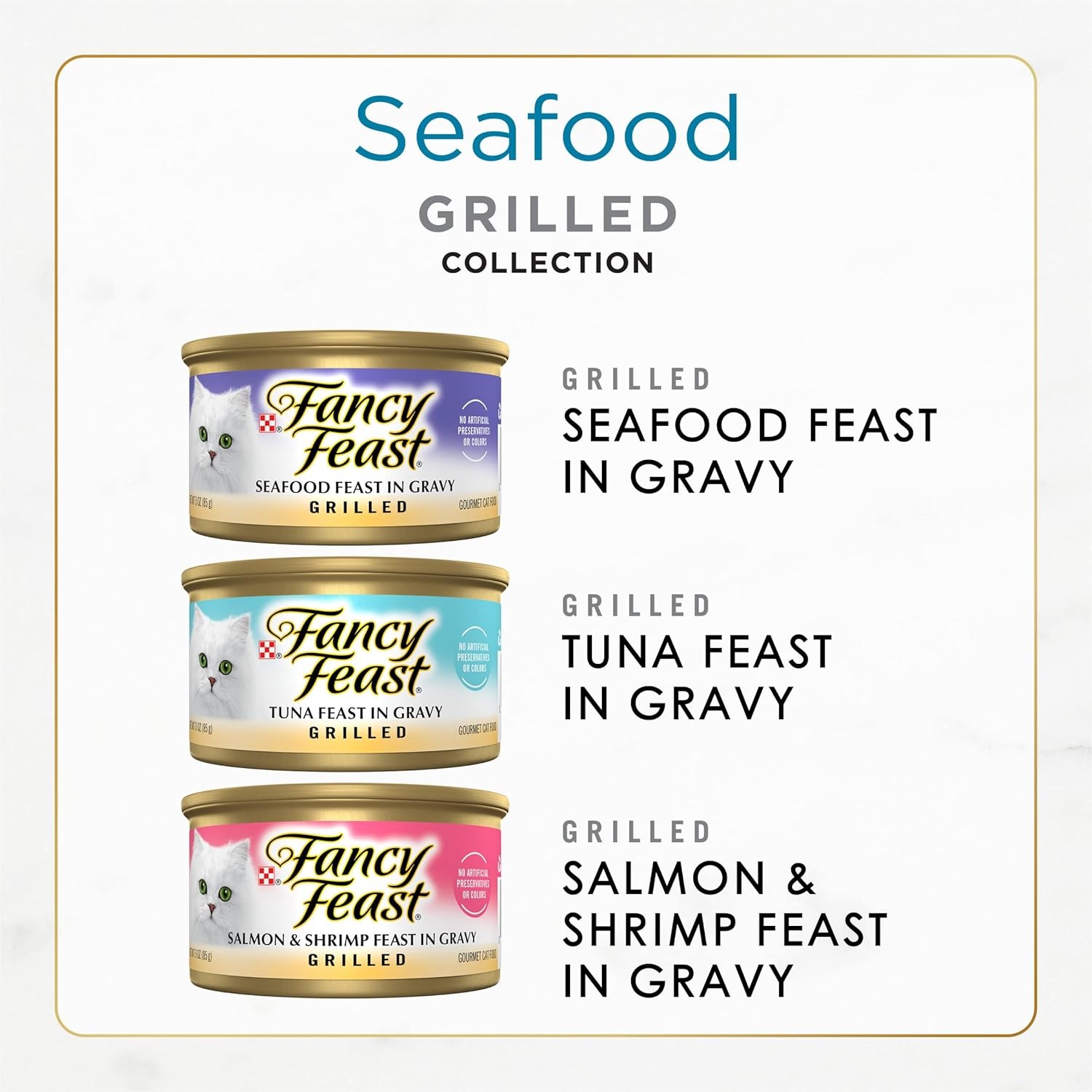 Grilled Wet Cat Food Seafood Collection Variety Pack Cans