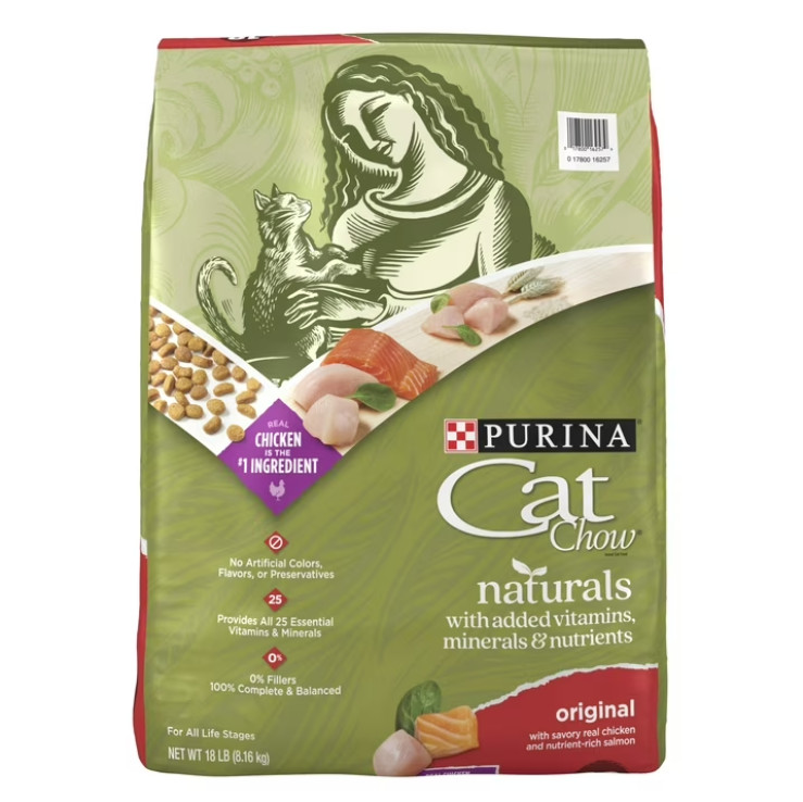 2 Pack Purina Cat Chow Naturals, Dry Cat Food, Chicken & Salmon, 18 lb Bag
