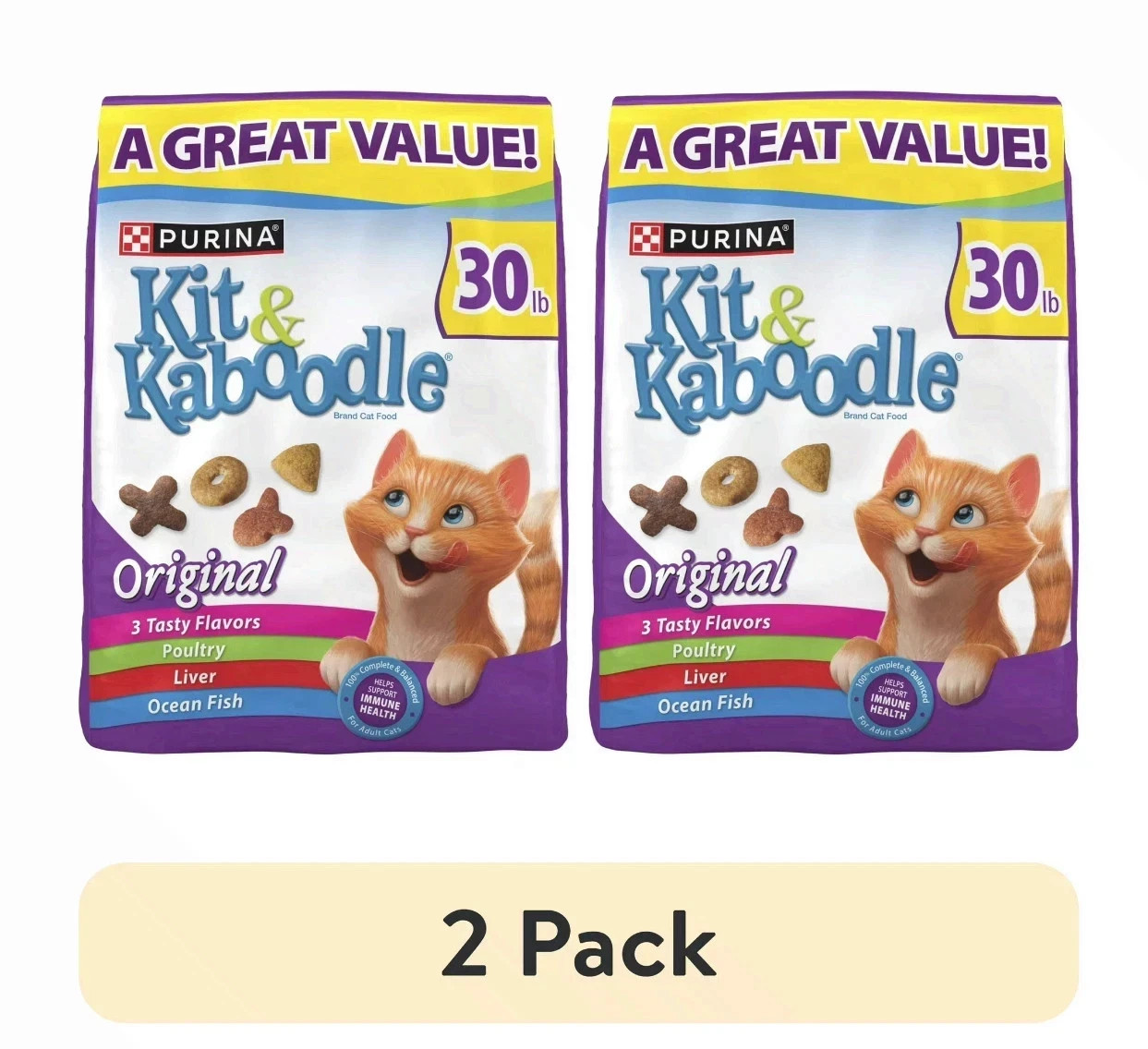 Purina Kit & Kaboodle Original, Indoor Dry Cat Food, Chicken, Turkey…, 30 lb