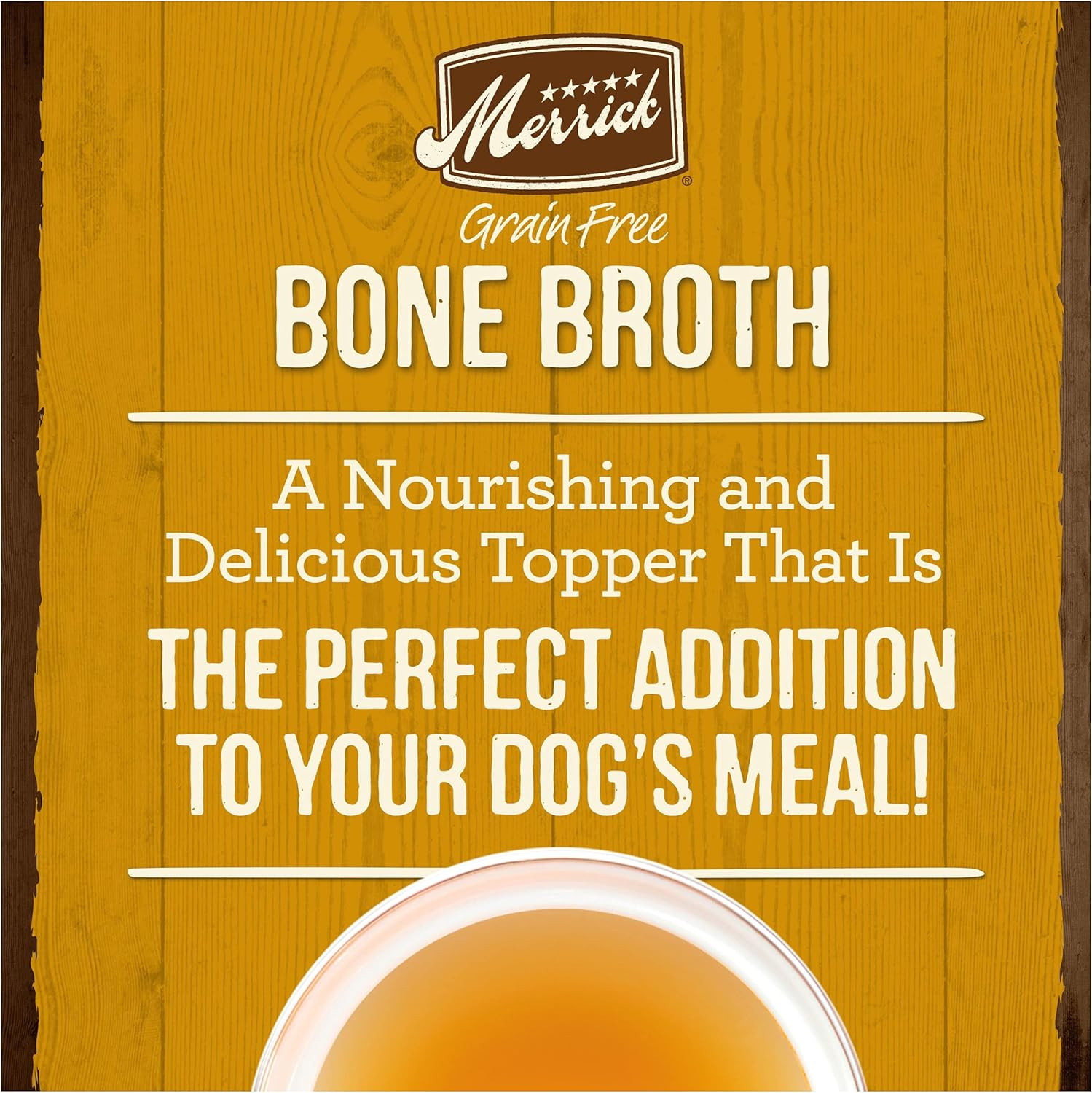Merrick Grain Free Chicken Bone Broth Natural Dog Cat Food Topper Pouches 7Oz