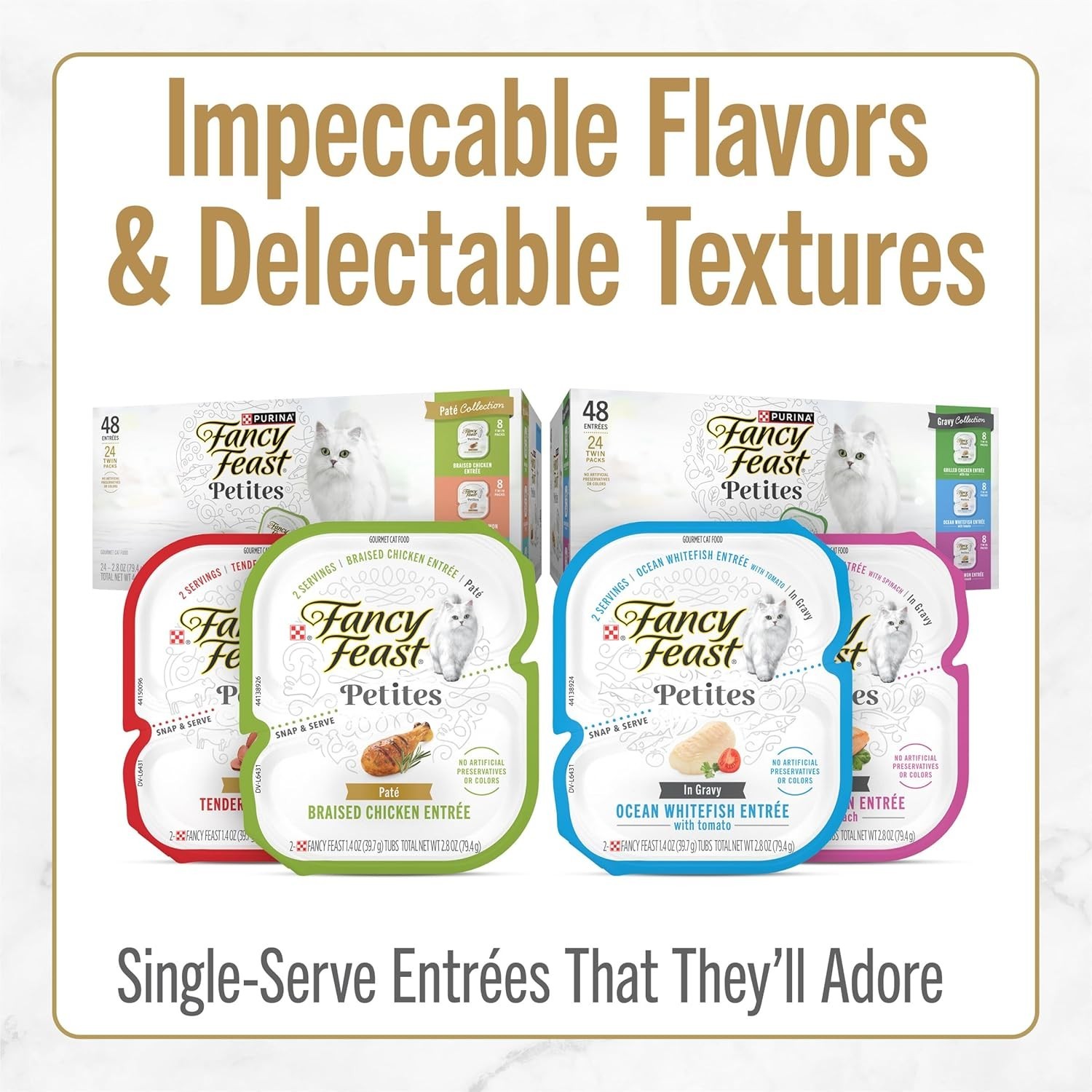 3 Pcs Fancy Feast Petites All Life Stages Cat Wet Food – Topper, 24 CT, 67.2 OZ