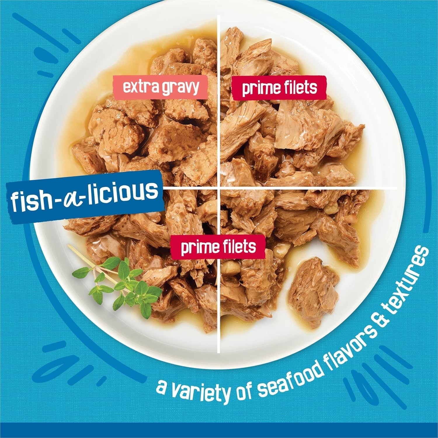 Purina Wet Cat Food Variety Pack Fish-A-Licious Extra Gravy, Prime Filets and…