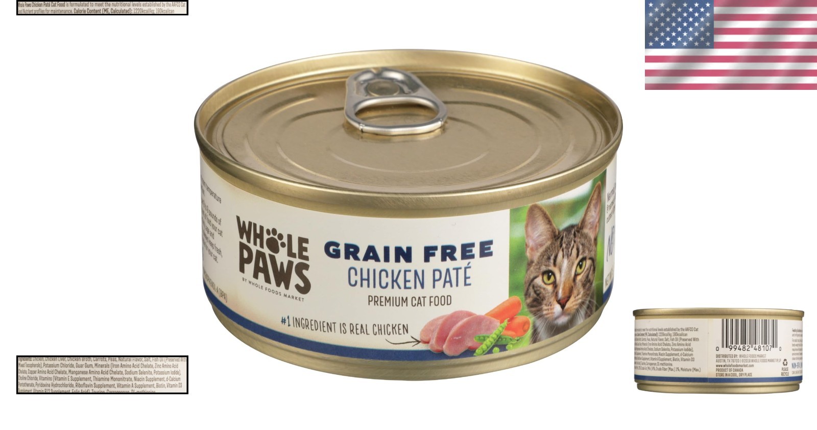 Grain-Free Wet Cat Food – Delicious Chicken Paté in 5.5 oz Can