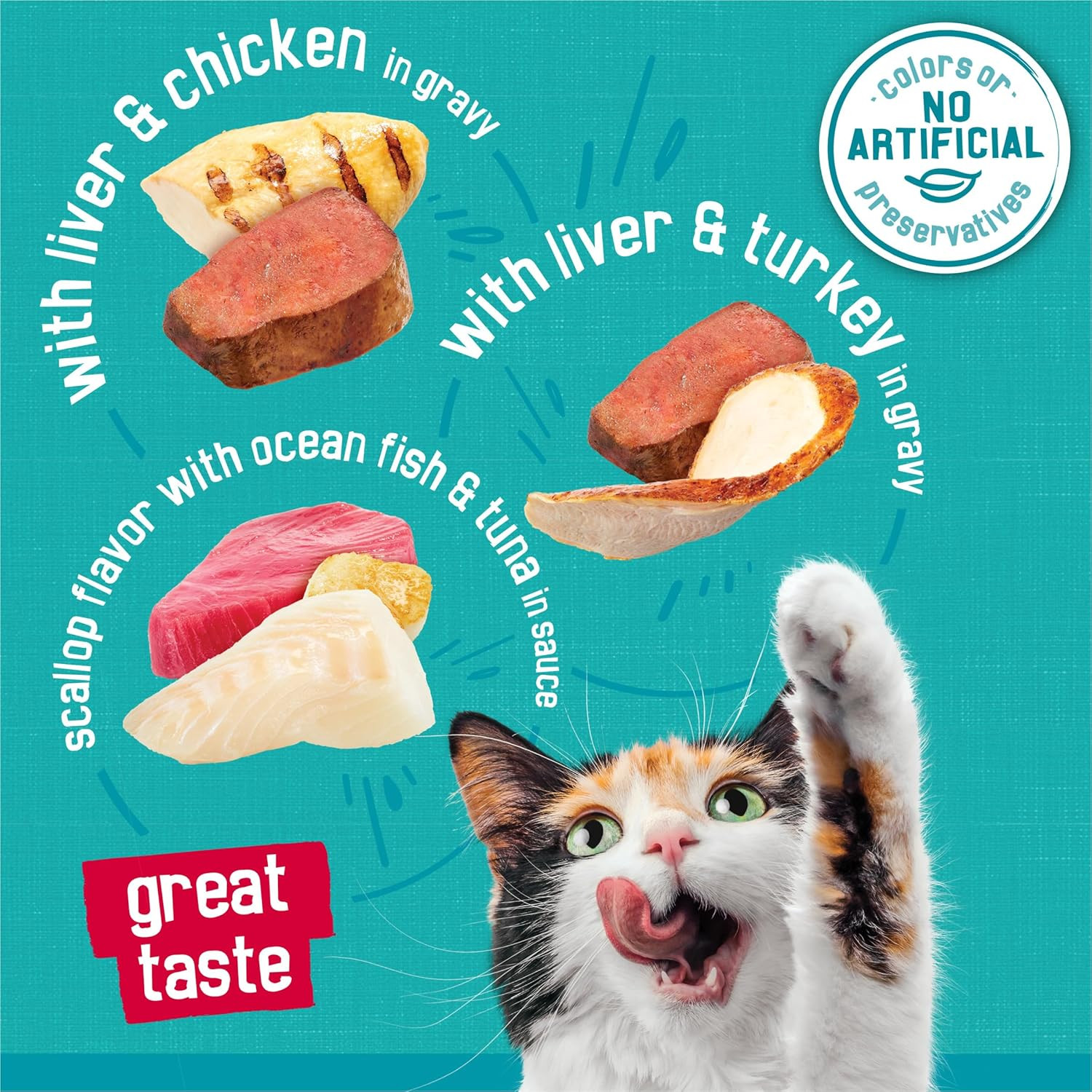 Purina Wet Cat Food Variety Pack, Tasty Treasures Prime Filets (With Ocean F…