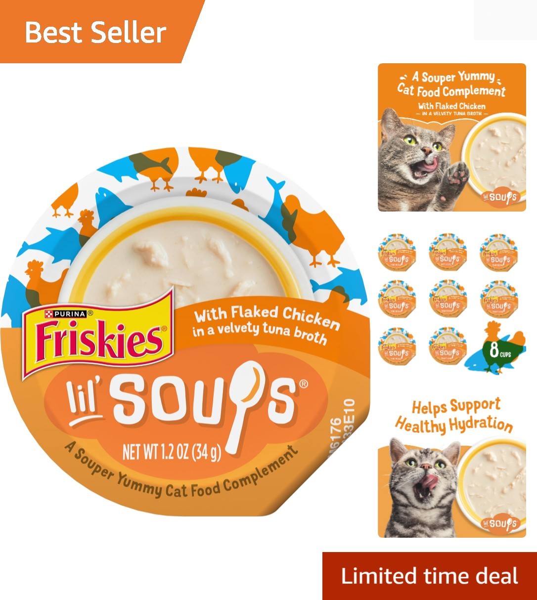 Purina Natural, Grain Free Wet Cat Food Lickable Cat Treats, Lil’ Soups Flake…