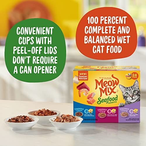 Meow Mix Seafood Selections Wet Cat Food, Assorted Flavor Names , Sizes