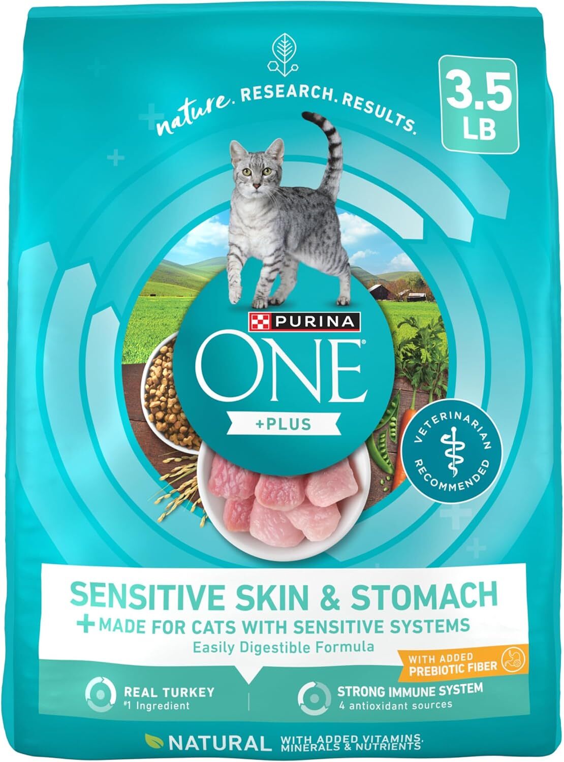 Purina ONE Sensitive Stomach, Sensitive Skin, Natural Dry Cat Food, +Plus Sensit