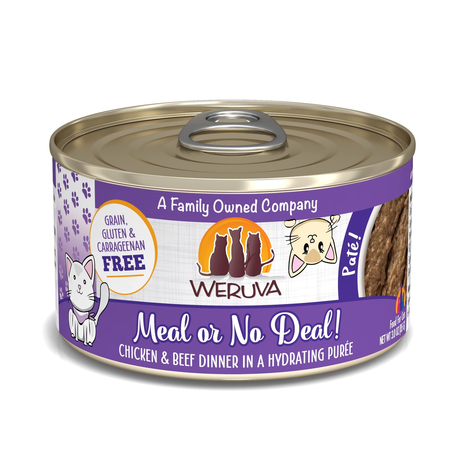 Weruva Classic Cat Paté, Meal or No Deal! with Chicken & 3 Ounce (Pack of 12)