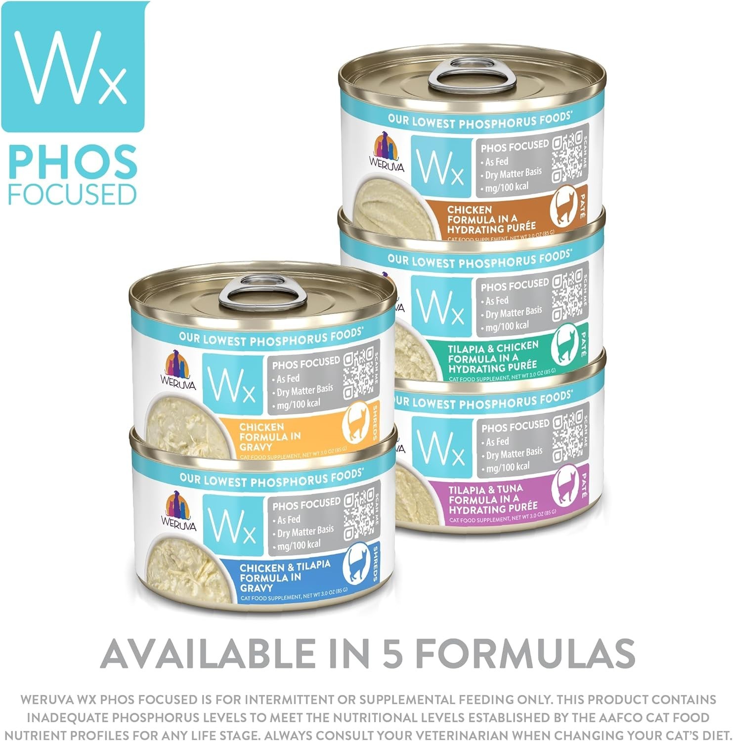 12-Pack Wx Phos Focused Chicken in Gravy, Low Phosphorus Cat Food for All Breeds