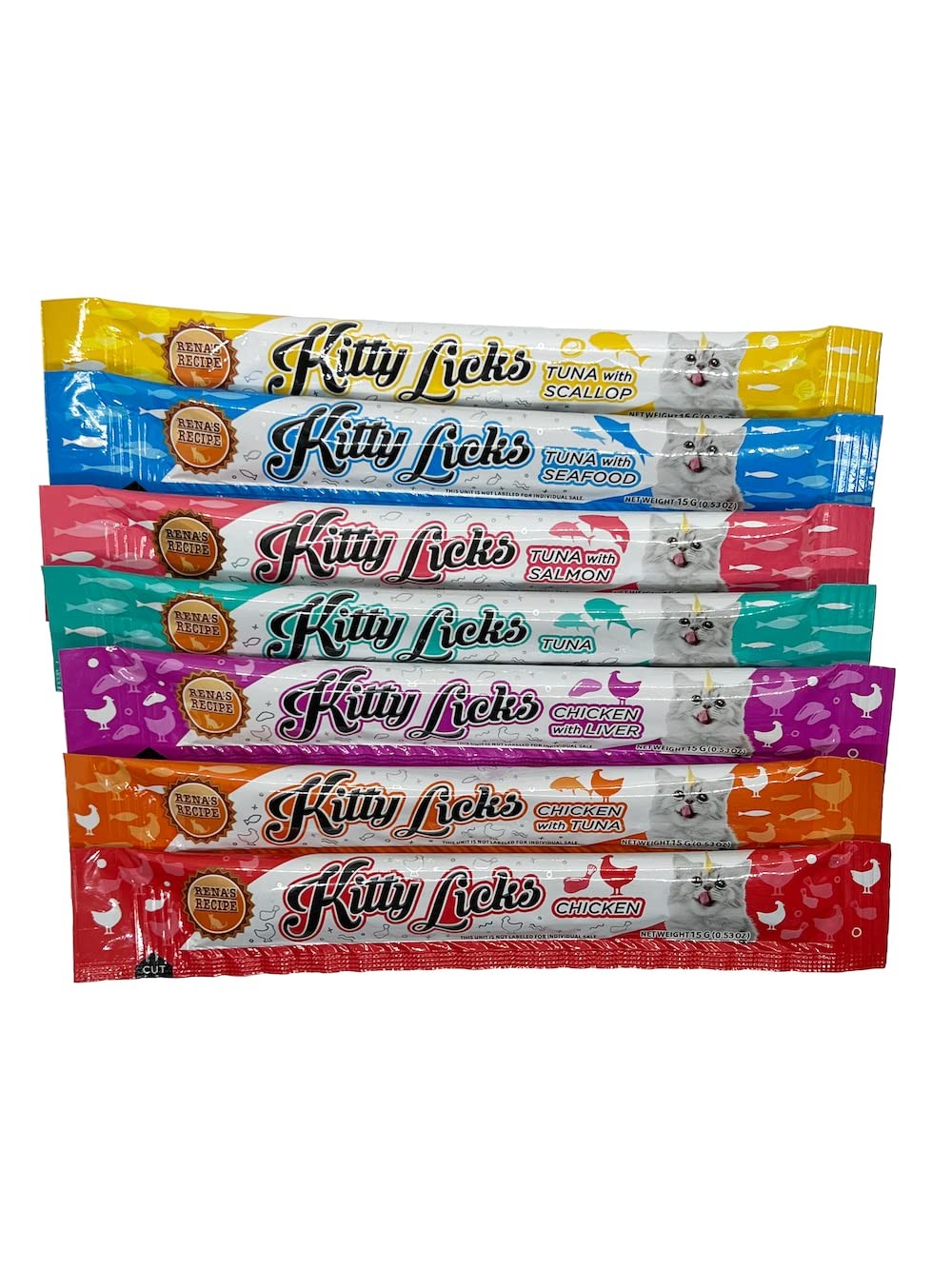 Kitty Licks Lickable Cat Treats Variety Pack 28 Tubes Creamy Cat Treat Purée …