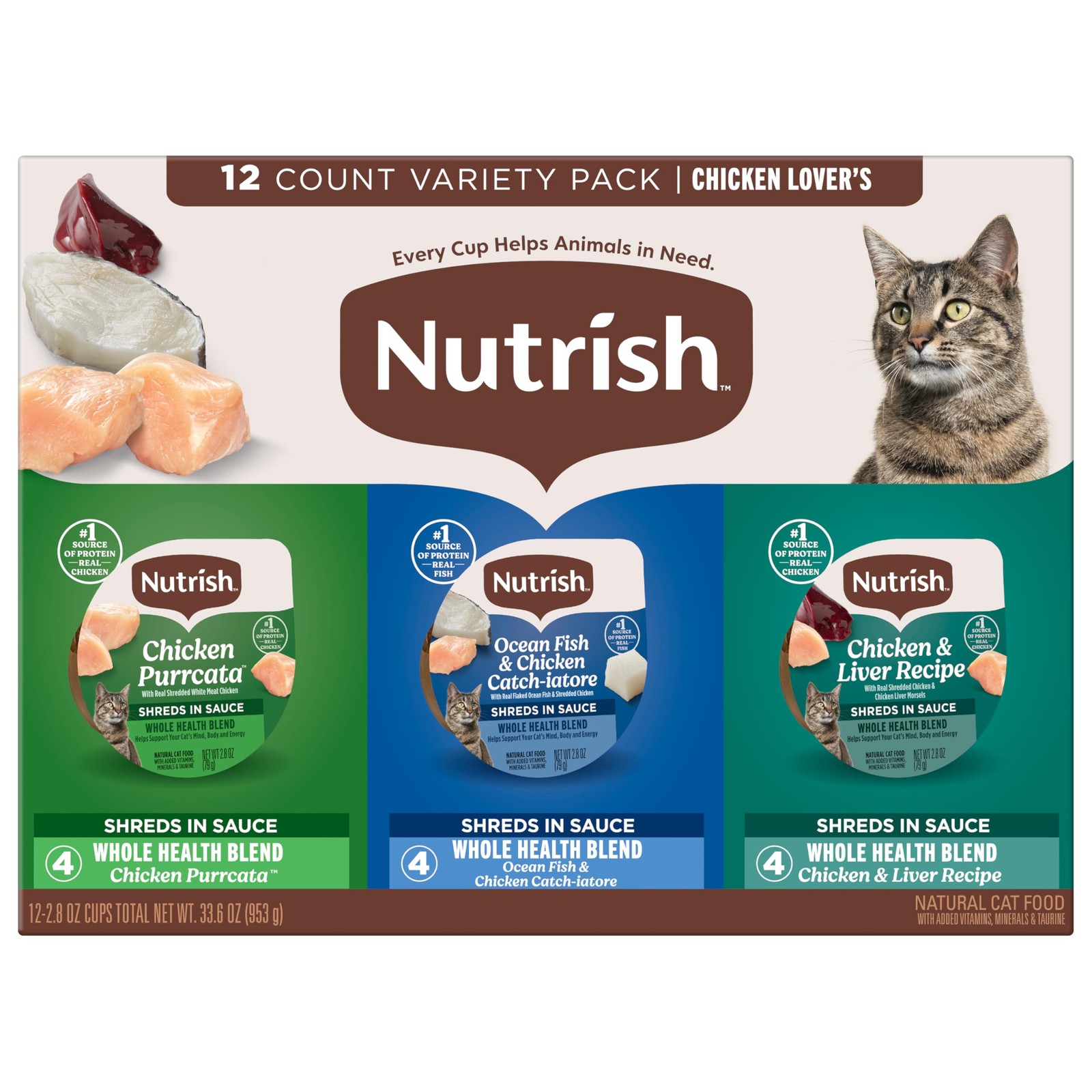 Grain Free Chicken Lover’s Whole Health Blend Variety Pack Wet Cat Food, 2.8 …