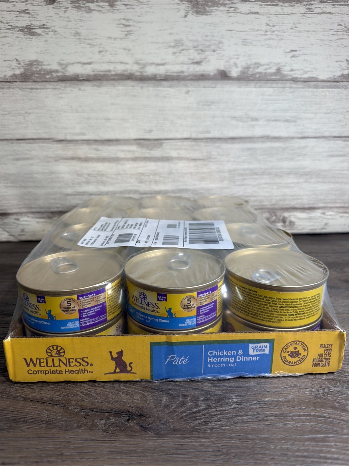 Wellness Complete Health Chicken & Herring Grain-Free Wet Cat Food, 24 X 5.5-oz